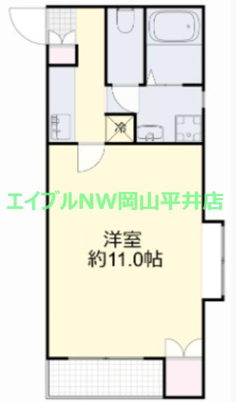 サンガーデン青江 I(1K/2階)の間取り写真