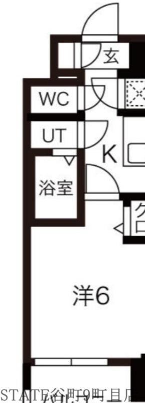 レジュールアッシュOSAKA新深江(1K/9階)の間取り写真