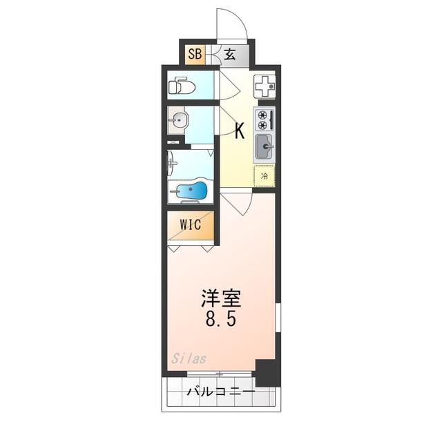 エスプレイス京都RAKUNAN(1K/2階)の間取り写真