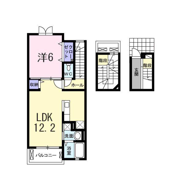 パインフォート(1LDK/3階)の間取り写真