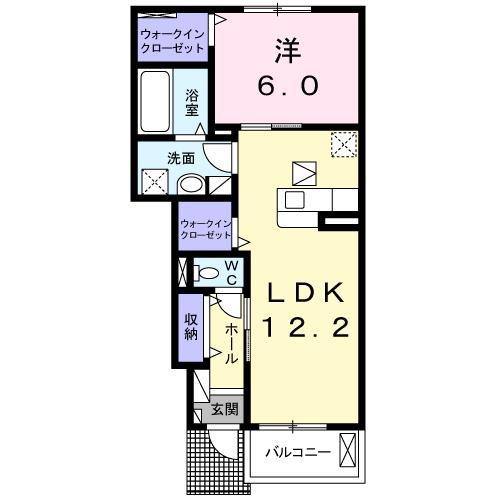 グレイス ルタンII(1LDK/1階)の間取り写真