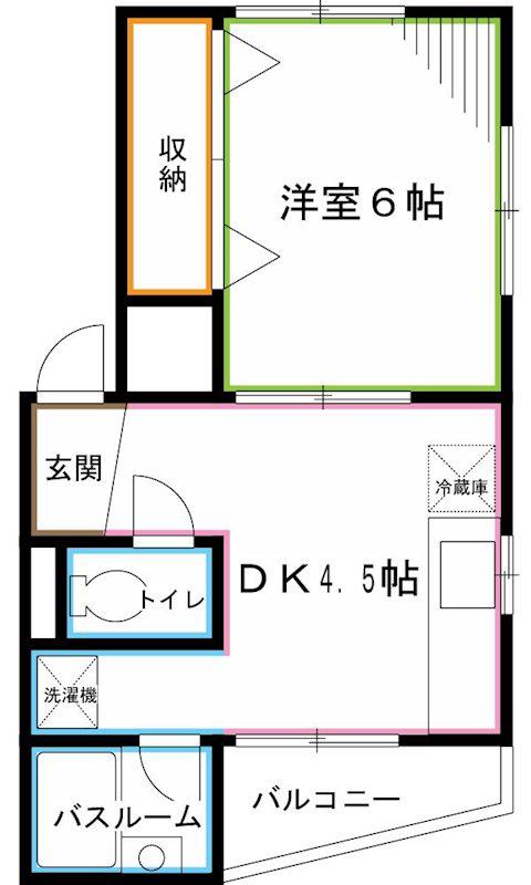 ルプレ荻窪(1DK/2階)の間取り写真