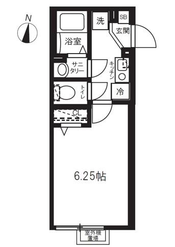 イクシオ錦町(1K/2階)の間取り写真
