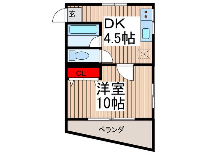 平岡第2ビル(1DK/2階)の間取り写真