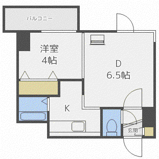 ラフォーレ円山公園(1LDK/5階)の間取り写真