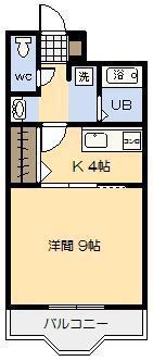 SUNNY SPOT霧島(1K/1階)の間取り写真
