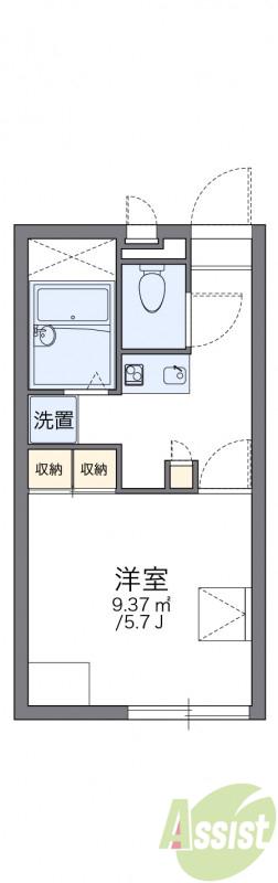 レオパレスGEMINI(1K/1階)の間取り写真