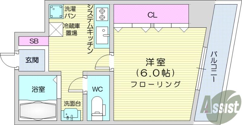 TC支倉(1K/5階)の間取り写真