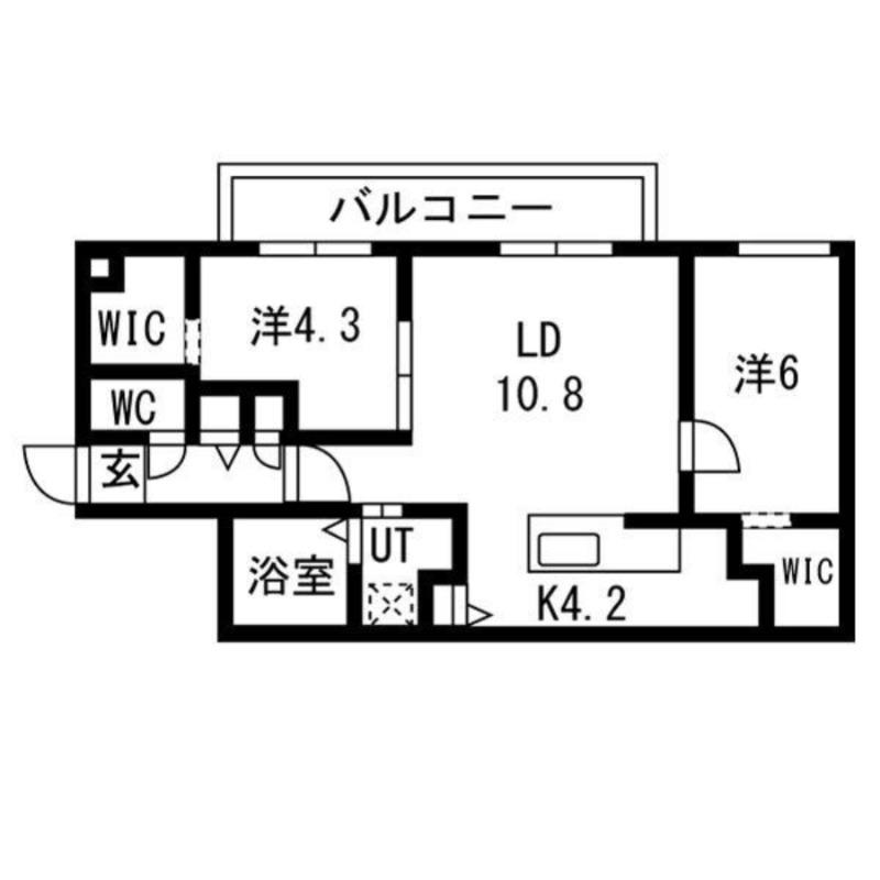 ALPHA GARDEN 豊平(2LDK/3階)の間取り写真