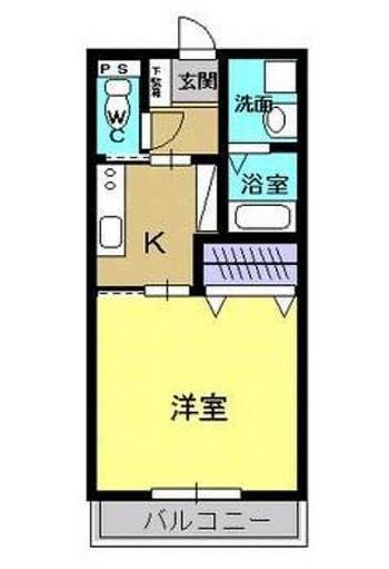 アミリアコート(1K/4階)の間取り写真
