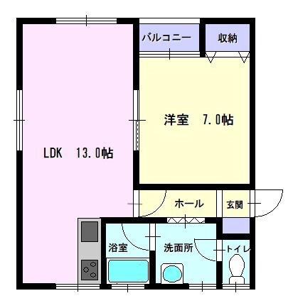 サウスコートYAMADA(1LDK/2階)の間取り写真