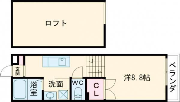ピース・スクエア住吉A棟(1SK/1階)の間取り写真