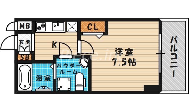 メインステージ西天満TS SQUARE(1K/12階)の間取り写真