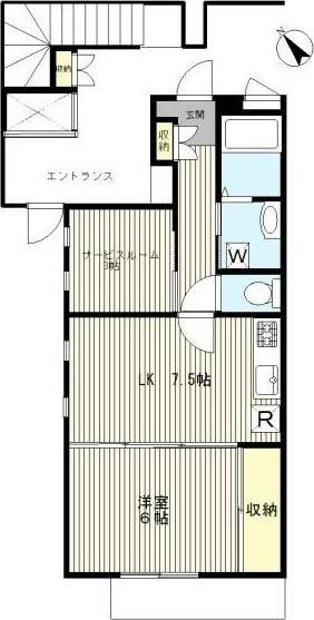 バース十日市場(1SDK/1階)の間取り写真