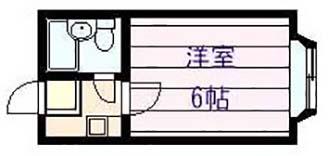 ロイヤル柏原(1K/2階)の間取り写真