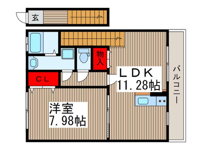 ペアシティセカンド(1LDK/3階)の間取り写真