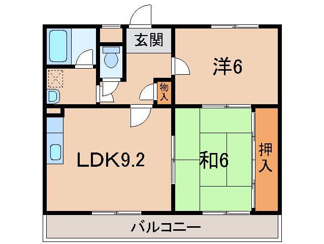 ルイザンスコーポ(2LDK/2階)の間取り写真