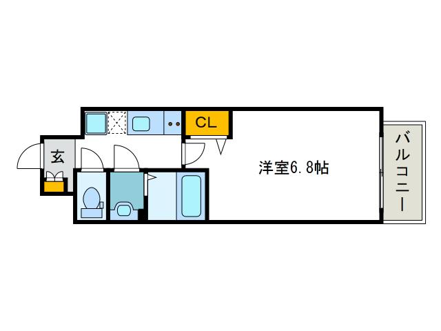 フォーリアライズ弁天町クロス(1K/5階)の間取り写真