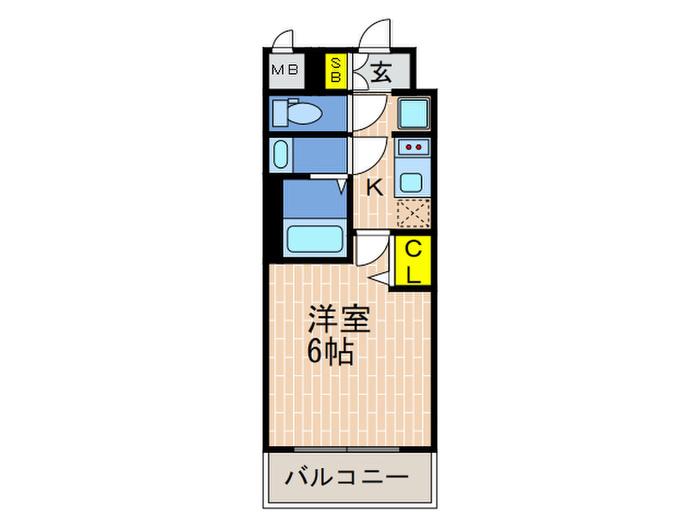 EC神戸グランスタイル(1K/14階)の間取り写真
