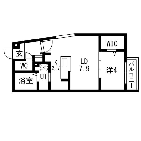 ブランシャール北11東11B棟(1LDK/3階)の間取り写真