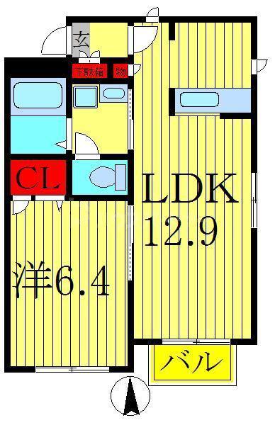 グラン・リーオ(1LDK/2階)の間取り写真