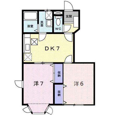 クレストール高島(2DK/1階)の間取り写真