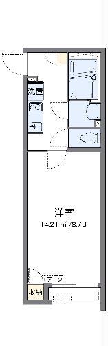 クレイノKSハイム七里(1K/2階)の間取り写真