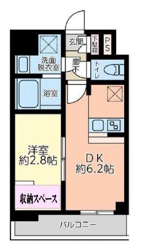 ドゥーエ浅草橋II(1DK/7階)の間取り写真