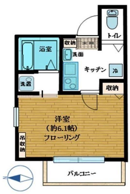 エスペランサ(1K/1階)の間取り写真