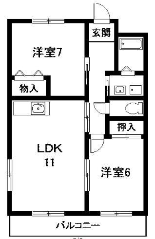 サンシャイン美合III(2LDK/3階)の間取り写真