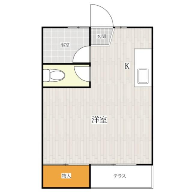 クリスタルハイツ(ワンルーム/2階)の間取り写真