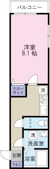 ヒルズ HARADA(1DK/2階)の間取り写真