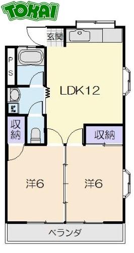 COMSTAGE(2LDK/3階)の間取り写真
