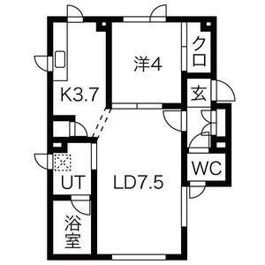 美川ハイツ8(1LDK/2階)の間取り写真