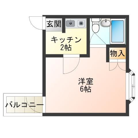 ウエストコート岸里(1K/3階)の間取り写真