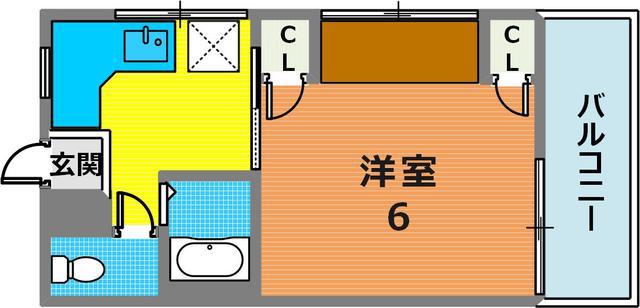 グリーンマンション(1K/5階)の間取り写真