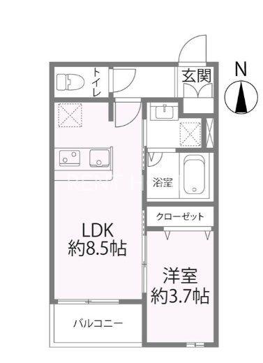SIERRA深江南(1LDK/1階)の間取り写真