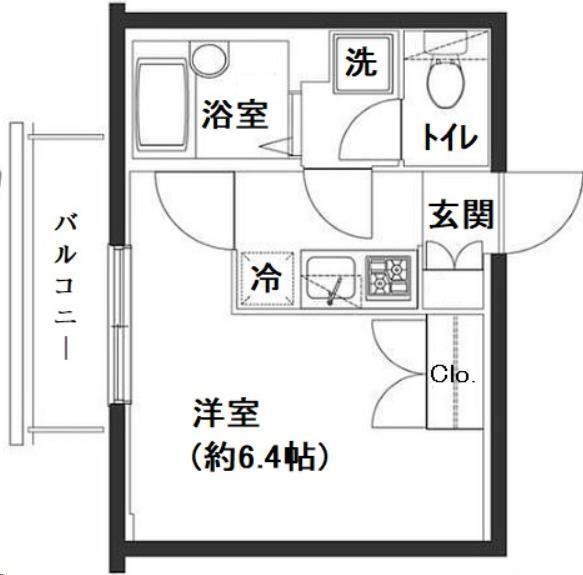 ヴェルト笹塚ツインII(1K/3階)の間取り写真