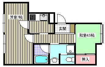 えびすビル(2K/3階)の間取り写真