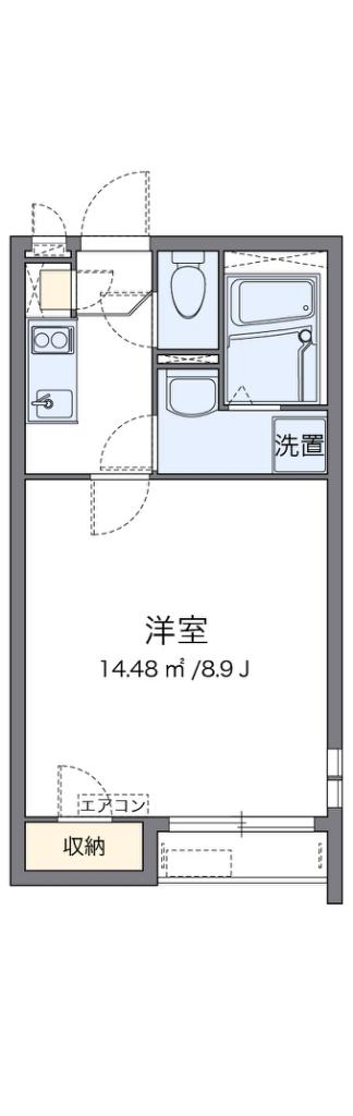 クレイノOOMURA(1K/2階)の間取り写真