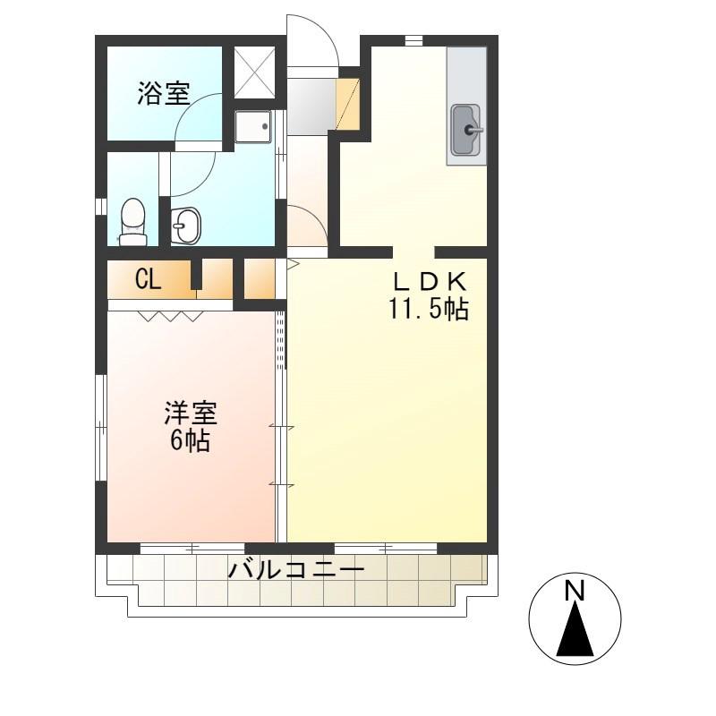 エミネント今泉(1LDK/3階)の間取り写真