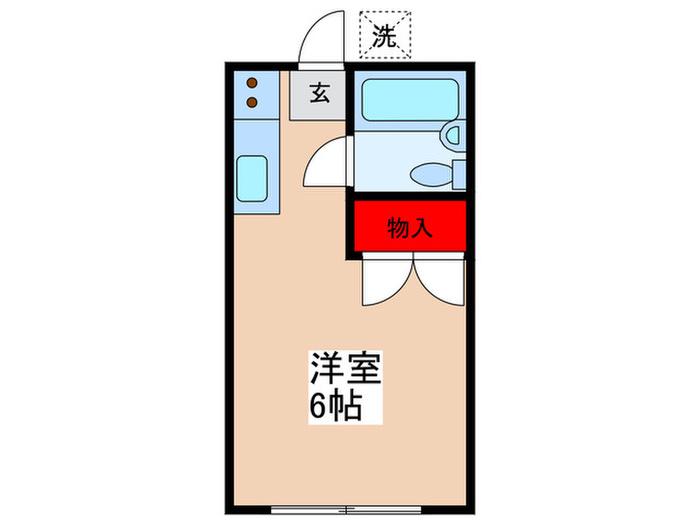 ニューマキハイツ(ワンルーム/1階)の間取り写真