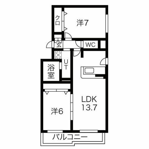 ノースルミナーレ(2LDK/2階)の間取り写真