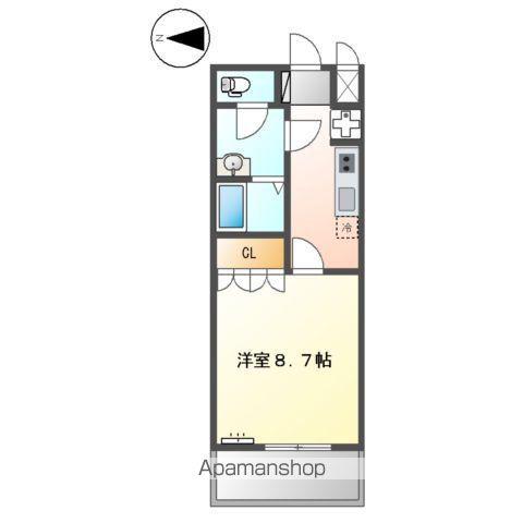 ルミナス松山(1K/2階)の間取り写真
