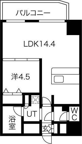 セレニテ梅田北PREMIUM(1LDK/4階)の間取り写真