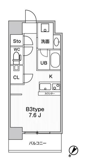 JMF RESIDENCE 町田(ワンルーム/6階)の間取り写真