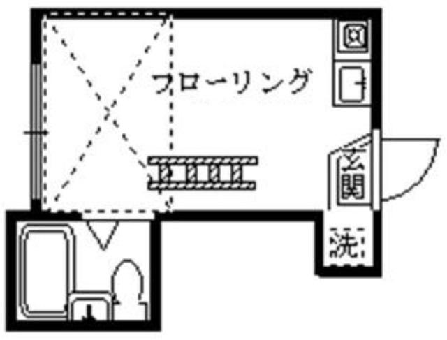 ライフピア東中野A棟(ワンルーム/2階)の間取り写真