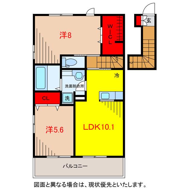PARKWISTERIA(2LDK/2階)の間取り写真