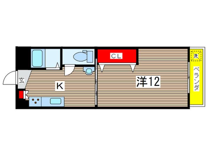 グリーンハイツ国立(1K/1階)の間取り写真