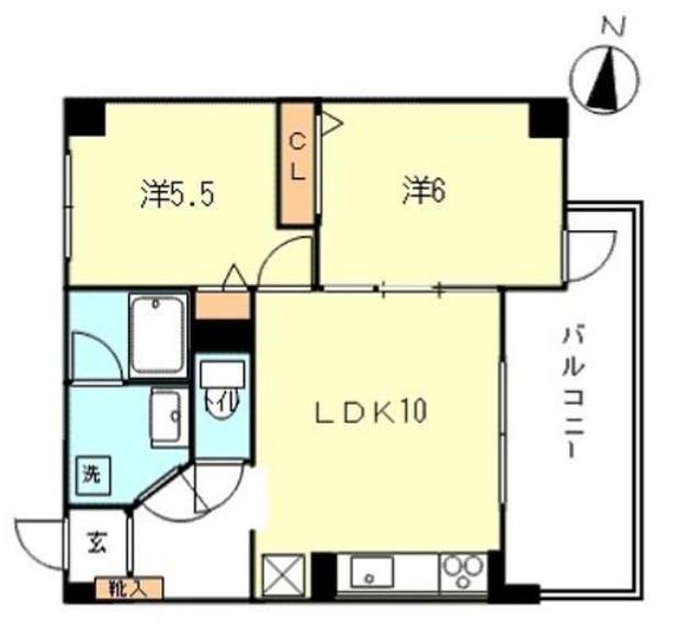 リバーストーン音羽(2LDK/4階)の間取り写真